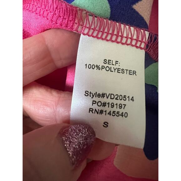 VANILLA BAY Colorful Floral Pleated Bodice Smocked Ruffle Midi Dress Sz S NWT - Picture 12 of 14